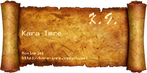 Kara Imre névjegykártya